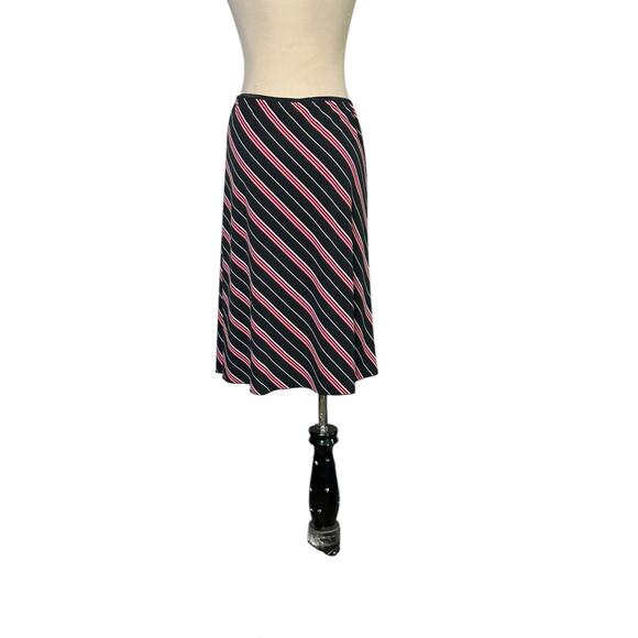 Wrapper Y2K black pink stripes pull on skirt size small - Picture 9 of 10